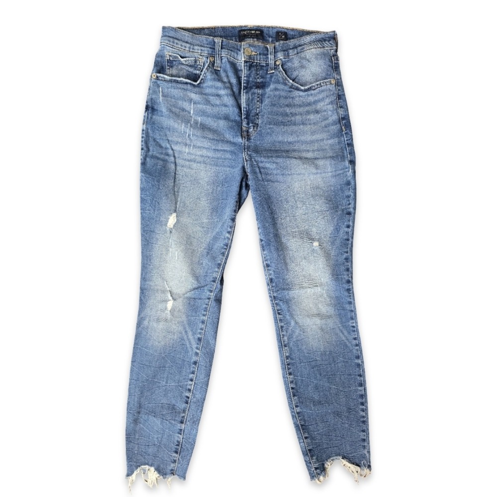 Lucky Brand Bridgete High Rise Skinny Ankle Jeans‎ Women 10/30 Blue Distressed